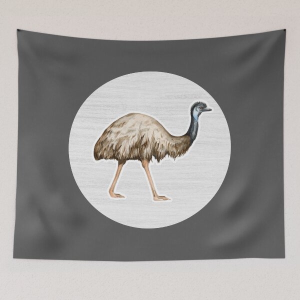 Item preview, Emu Watercolor Drawing designed and sold by LivingColorful.