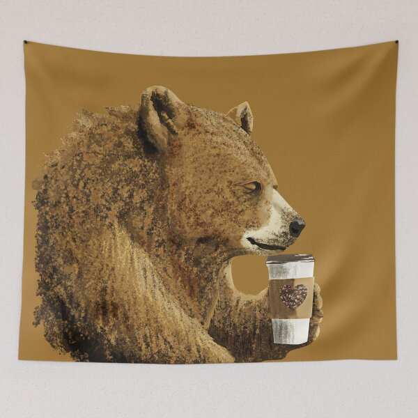 Item preview, BEAR DRINKING COFFEE - coffee lovers t shirt designed and sold by Danicus666.