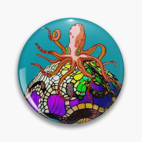 Item preview, Octopus and Shells Mushroom Comic Fantasy Lamp Print designed and sold by posterbobs.