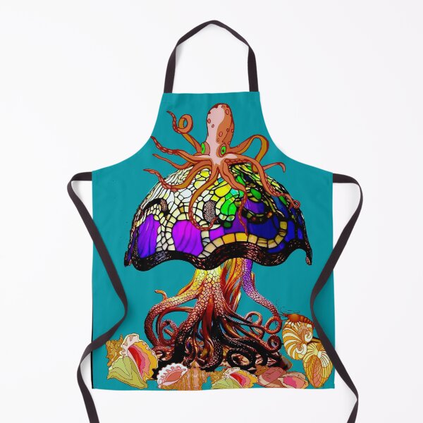 Item preview, Octopus and Shells Mushroom Comic Fantasy Lamp Print designed and sold by posterbobs.