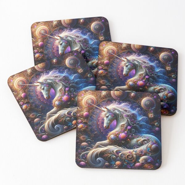 Item preview, Sacred Fractal Floral Magical Fantasy Unicorn 1 designed and sold by Fantasy Horseys.