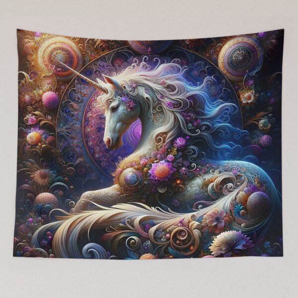 Item preview, Sacred Fractal Floral Magical Fantasy Unicorn 1 designed and sold by Fantasy Horseys.
