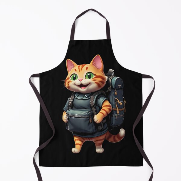 Item preview, Sticker of a happy cat with a backpack on its back isolated on black designed and sold by MPDesign84.