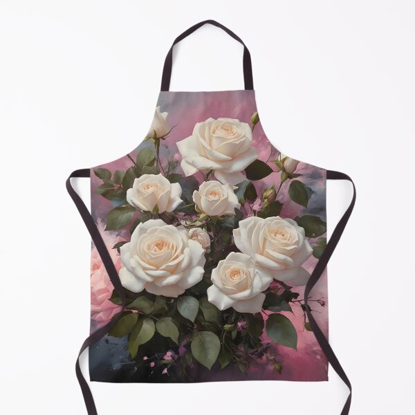 Aperçu de l'œuvre Bouquet de roses blanches art abstrait nature design sans couture créée et vendue par BorgSpareParts.