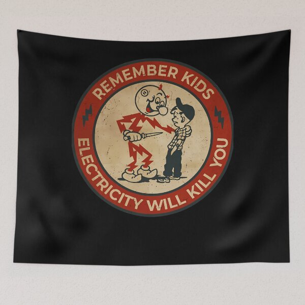 Item preview,  Electricity Will Kill You Kids Vintage designed and sold by EmelyWeimann.