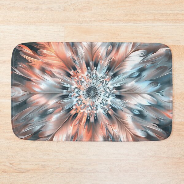 Item preview, Turquoise, white and peach fuzz feather mandala designed and sold by Fantasyplus.