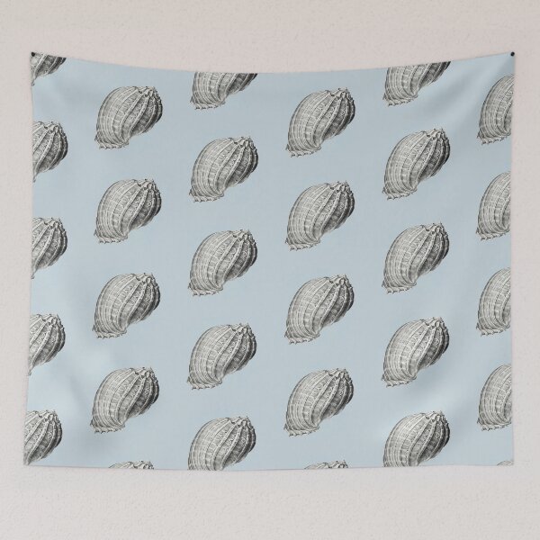 Item preview, Vintage seashells illustration on blue background  designed and sold by helga-wigandt.