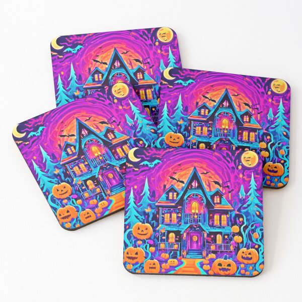 Item preview, Vibrant Halloween House Art designed and sold by Health And Fitness Posts e-Store.