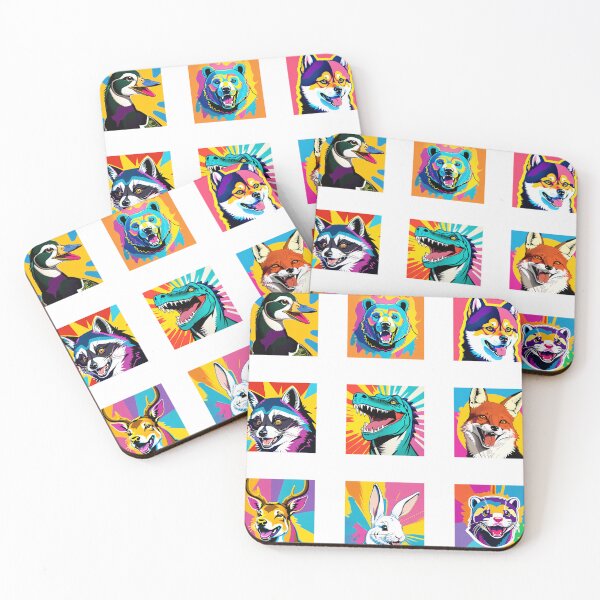 Item preview, Modern Abstract Pop Art Style Laughing Animals Drawing designed and sold by thejoyker1986.