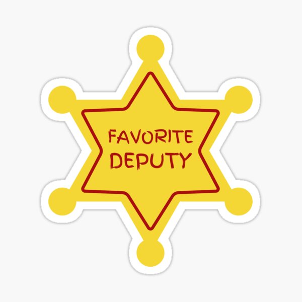 Aperçu de l'œuvre Badge étoile d'adjoint préféré, du shérif Woody créée et vendue par YonderAndBeyond.