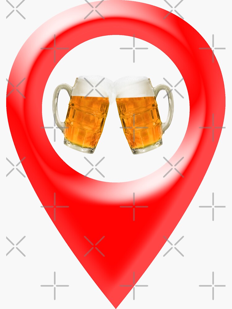 "Beer here!" Sticker for Sale by Asinno Redbubble
