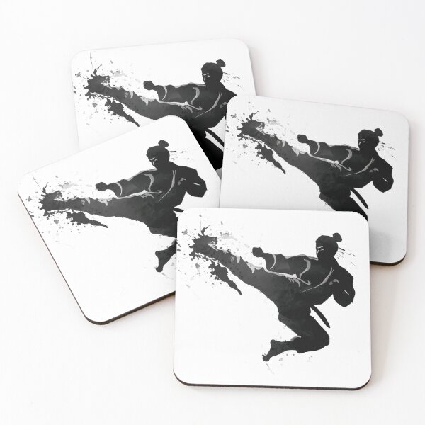 Item preview, Dynamic Karate Kicker - Minimalist Black & White Martial Arts designed and sold by GL!TCH LAB.
