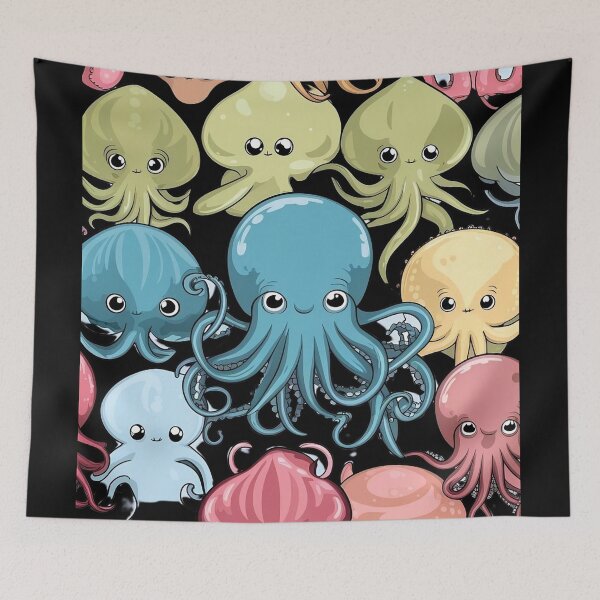 Item preview, Seacreature cute cephalopods print designed and sold by DunuStore.