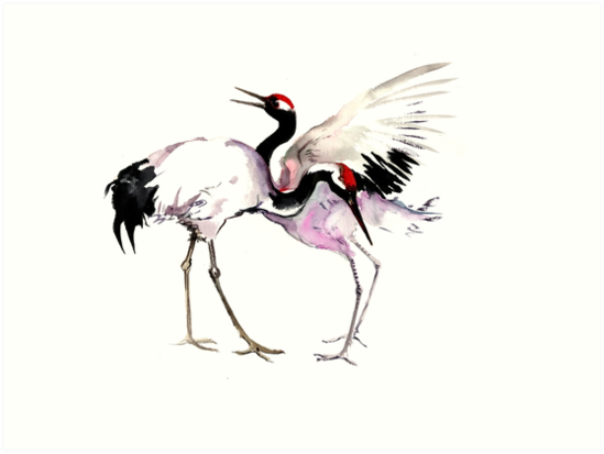"Japanese Crane" Art Print by surenart | Redbubble