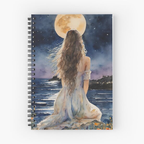 Item preview, La dama de la luna: arte de cuento de hadas de Lyra, la bruja lavanda designed and sold by Lyra The Lavender Witch.