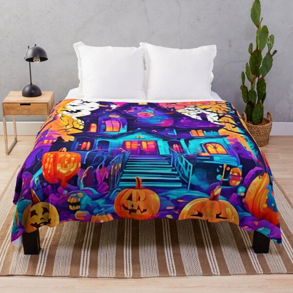 Item preview, Spooky Pumpkin House Art designed and sold by Health And Fitness Posts e-Store.
