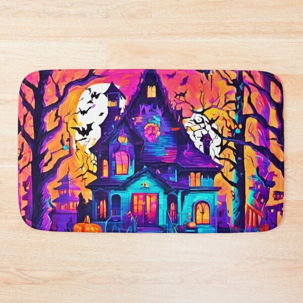 Item preview, Spooky Pumpkin House Art designed and sold by Health And Fitness Posts e-Store.