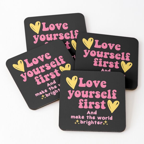 Item preview, Inspirational Self Love Quote with Hearts Design. Make the world brighter. designed and sold by Unitepeople.