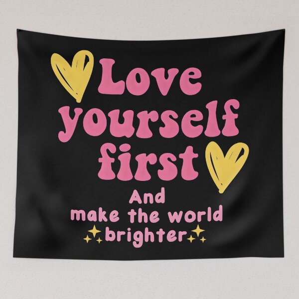 Item preview, Inspirational Self Love Quote with Hearts Design. Make the world brighter. designed and sold by Unitepeople.