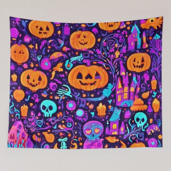 Item preview, Spooky Halloween Pumpkin Art designed and sold by Health And Fitness Posts e-Store.