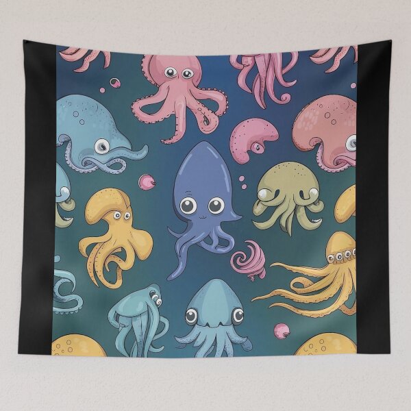 Item preview, Cute hoctopus pattern with seacreatures designed and sold by DunuStore.