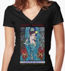 Fortune's Wheelhouse Tabula Mundi Tarot Priestess tee Women's Fitted V-Neck T-Shirt