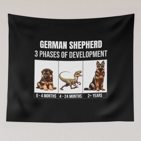 Item preview, Funny German Shepherd 3 Phases Of Development designed and sold by BCreative4U.