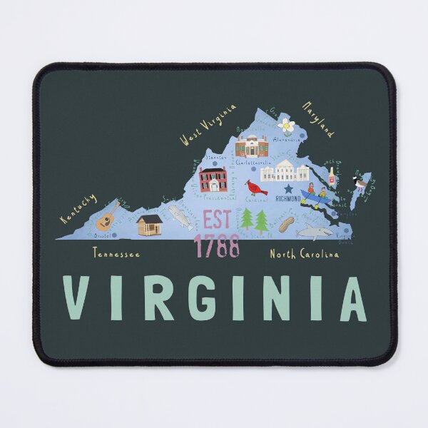Item preview, Virginia, United States, Illustrated Decorative Map By Carla Daly designed and sold by Carla Daly.