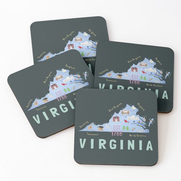 Item preview, Virginia, United States, Illustrated Decorative Map By Carla Daly designed and sold by Carla Daly.