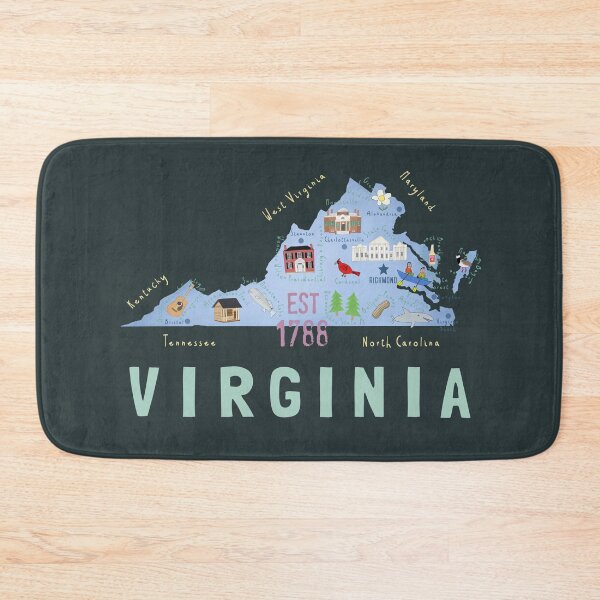 Item preview, Virginia, United States, Illustrated Decorative Map By Carla Daly designed and sold by Carla Daly.