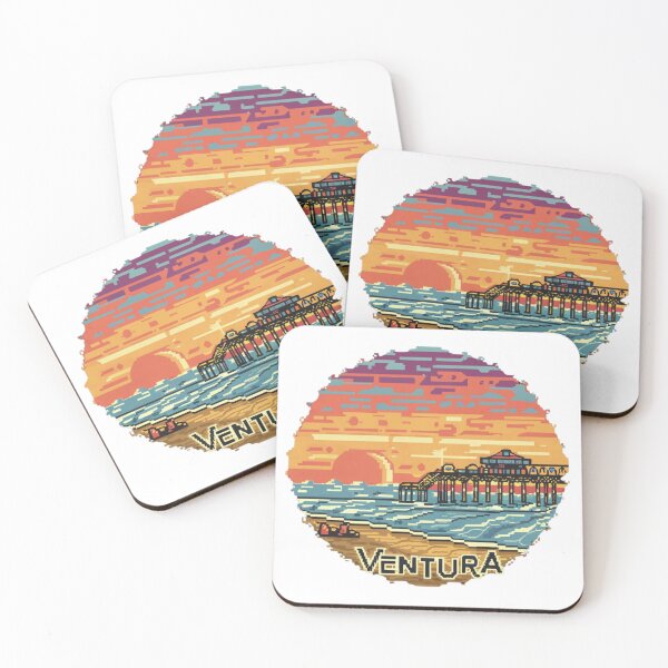 Item preview, Embrace the Horizon: Pixel Art Ventura Pier Sunset designed and sold by CircinusStore.