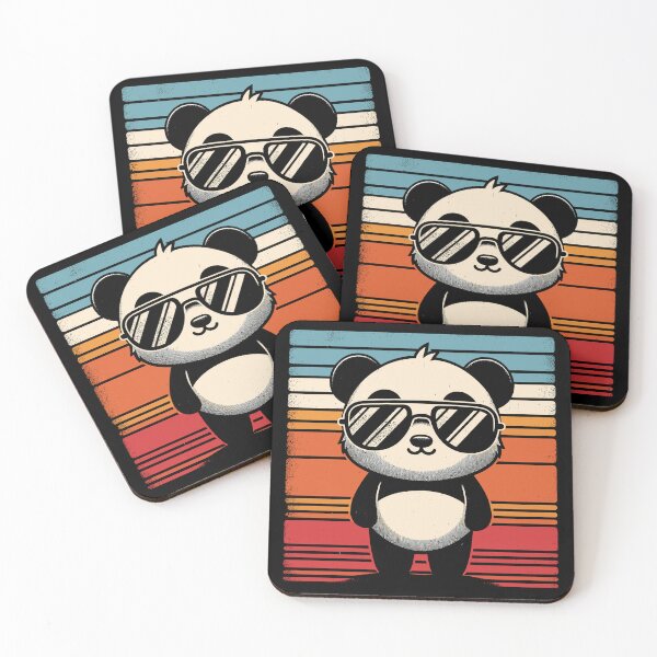 Item preview, Retro Panda in Sunglasses BBQ Pool Party Funny Panda designed and sold by KsuAnn.
