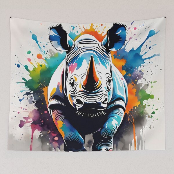 Item preview, Watercolour rhino designed and sold by Conservation Art Emporium.