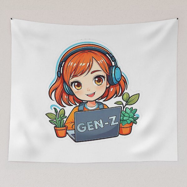 Item preview, Modern Logo Girl Laptop Gen Z ( Digital Generation Z ). designed and sold by Giulivo Store Graphic.