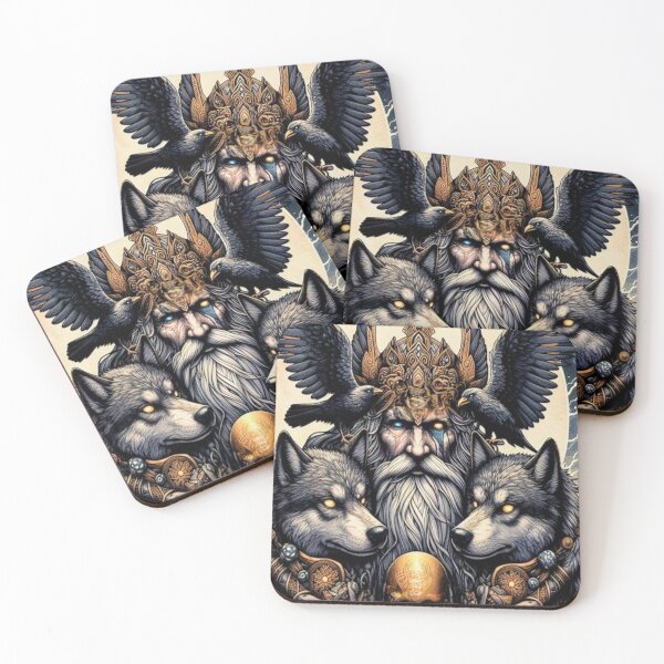 Item preview, Odin with Huginn & Muninn, and Geri & Freki designed and sold by Jonrir-Seidr.