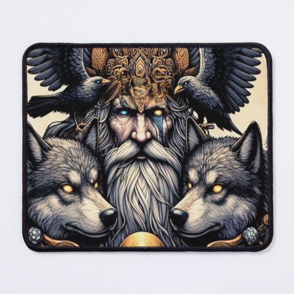 Item preview, Odin with Huginn & Muninn, and Geri & Freki designed and sold by Jonrir-Seidr.