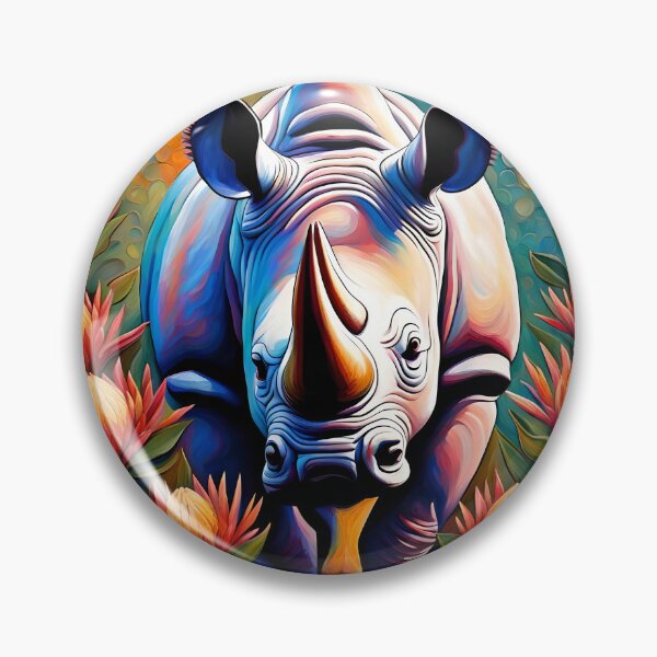 Item preview, Rhino in Circle with proteas designed and sold by Conservation Art Emporium.