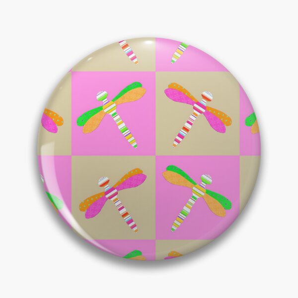 Item preview, Pink and Green Dragonfly Checkerboard designed and sold by Dana Roper.