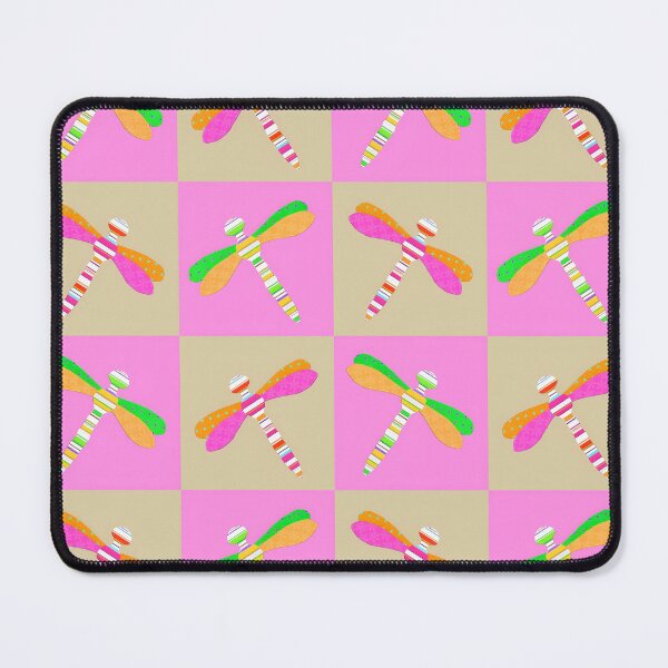 Item preview, Pink and Green Dragonfly Checkerboard designed and sold by Dana Roper.