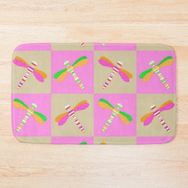 Item preview, Pink and Green Dragonfly Checkerboard designed and sold by Dana Roper.