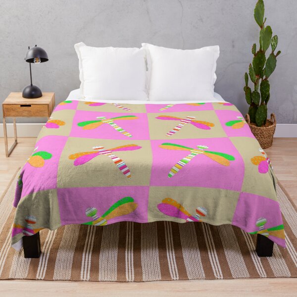 Item preview, Pink and Green Dragonfly Checkerboard designed and sold by Dana Roper.