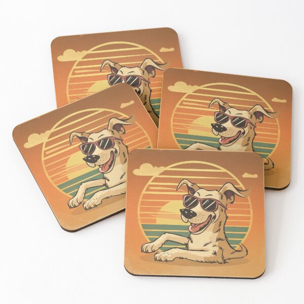 Item preview, Cool sunset dog wearing sunglasess, illustration designed and sold by youme63.