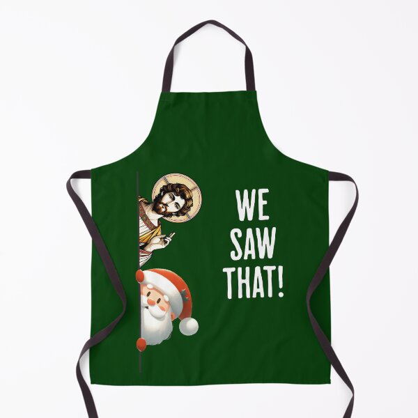 Item preview, Funny Jesus and Santa looking around corner, We Saw That! meme designed and sold by LuxindaSwirl.