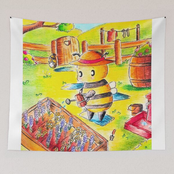 Item preview, The Honeybee's Flowers (watercolor) designed and sold by Precious Hewie.
