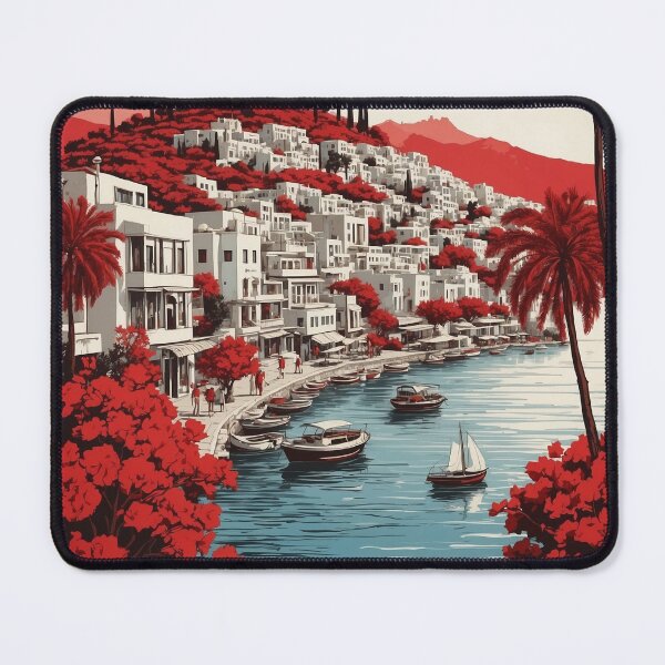 Item preview, Bodrum Turkey Sunset Vintage Travel Poster designed and sold by TravelersGems.