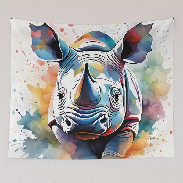 Artikelvorschau, Aquarell-Nashornkalb entworfen und verkauft von Conservation Art Emporium.