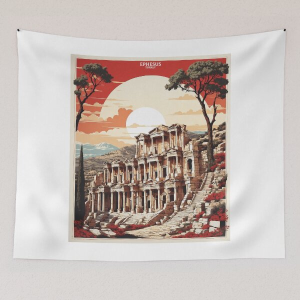 Item preview, Ephesus Turkey Sunset Vintage Travel Poster designed and sold by TravelersGems.