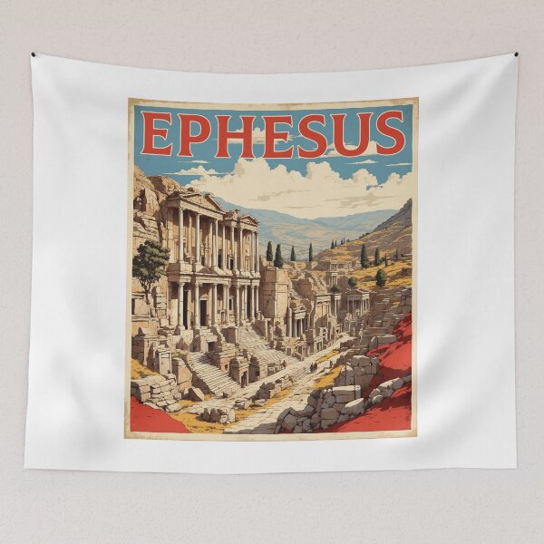 Item preview, Ephesus Turkey Vintage Travel Poster designed and sold by TravelersGems.
