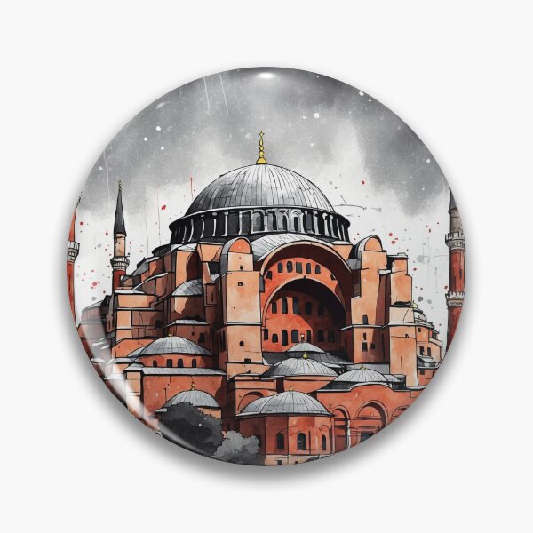 Item preview, Hagia Sophia Grand Mosque Turkey Vintage Travel Poster designed and sold by TravelersGems.