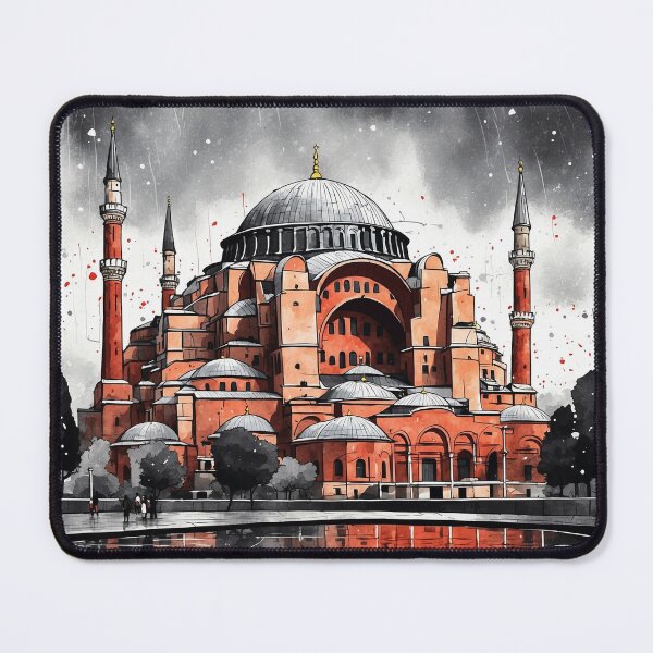 Item preview, Hagia Sophia Grand Mosque Turkey Vintage Travel Poster designed and sold by TravelersGems.